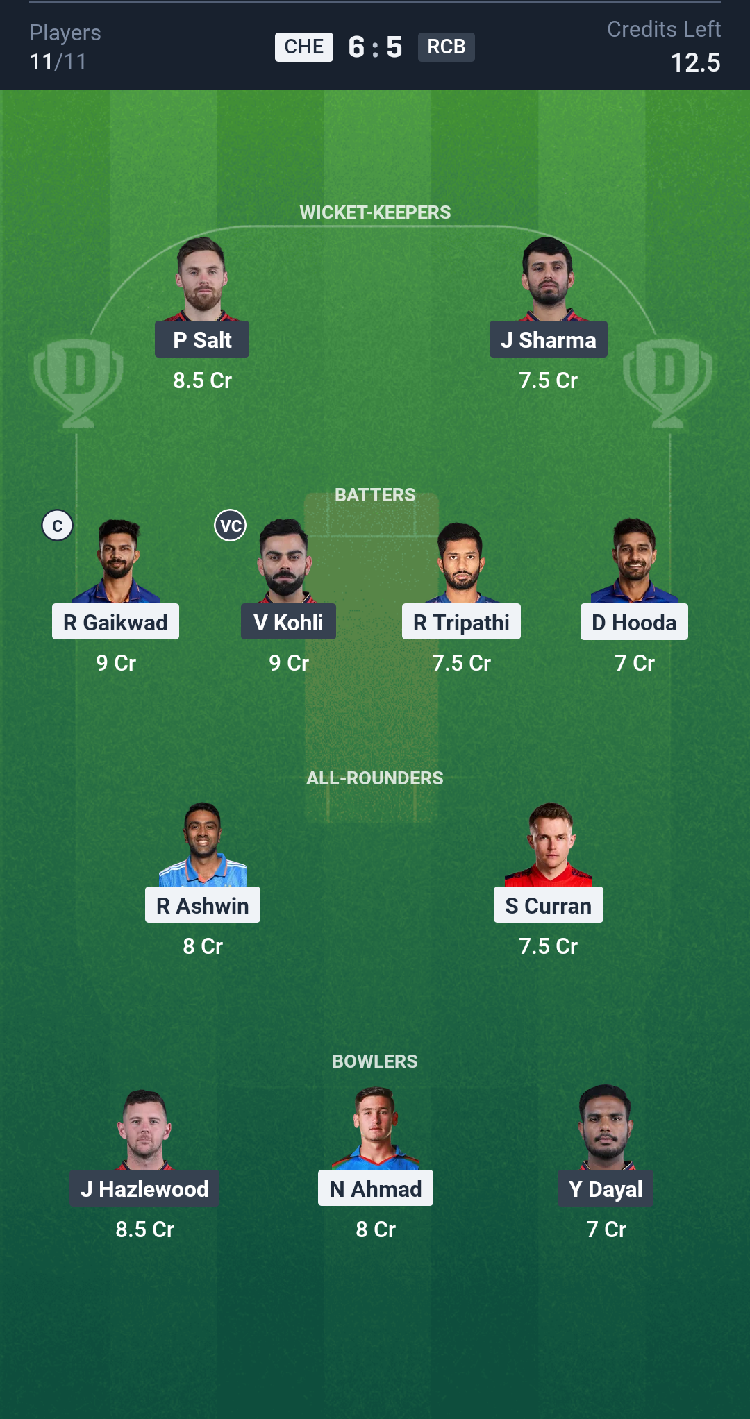 CSK RCB Dream11 